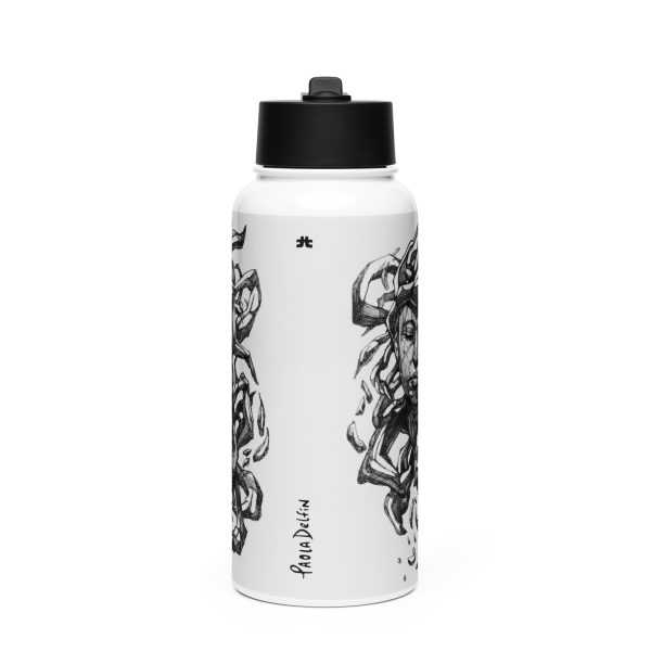 Stainless steel water bottle with a straw lid: Nourishing Ground - Image 3