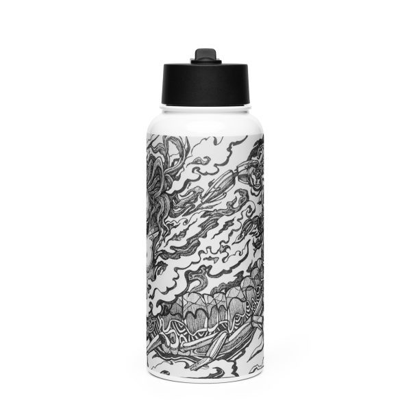 Stainless steel water bottle with a straw lid: Selket - Image 3