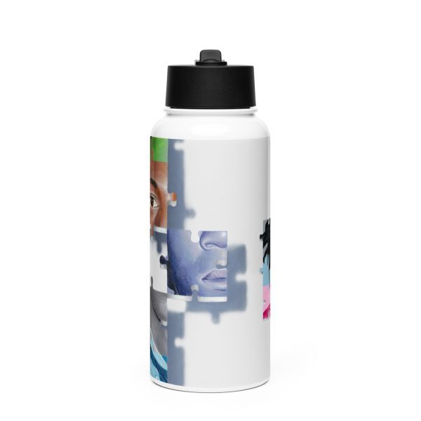 Stainless steel water bottle with a straw lid: Basquiat - Image 3