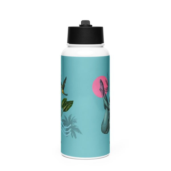 Stainless steel water bottle with a straw lid: Pink like the sun - Image 3