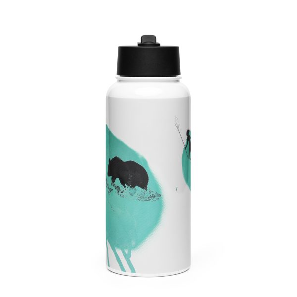 Stainless steel water bottle with a straw lid: Survival - Image 3