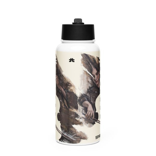 Stainless steel water bottle with a straw lid: Fene - Image 3