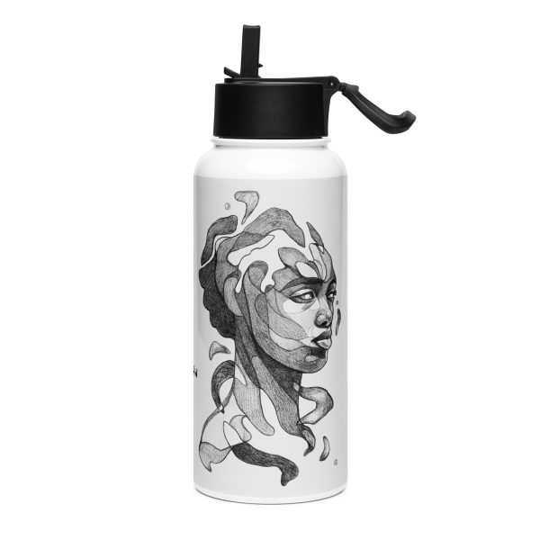 Stainless steel water bottle with a straw lid: Fragmentos
