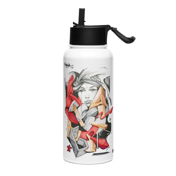 Stainless steel water bottle with a straw lid: Resilience