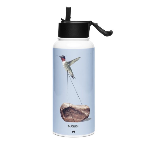 Stainless steel water bottle with a straw lid: Fides