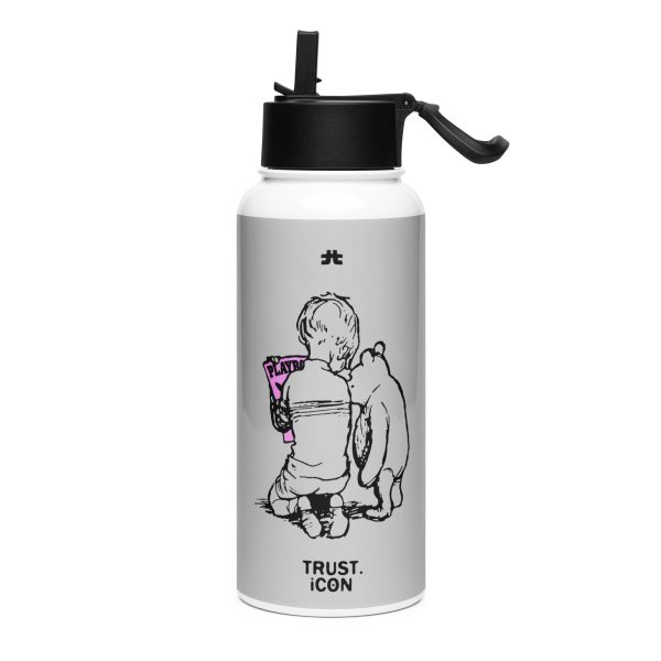 Stainless steel water bottle with a straw lid: Honeypot
