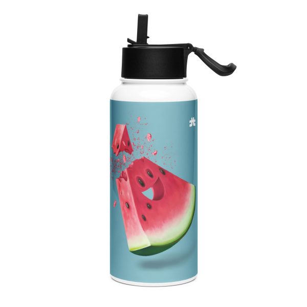 Stainless steel water bottle with a straw lid: Watermelon