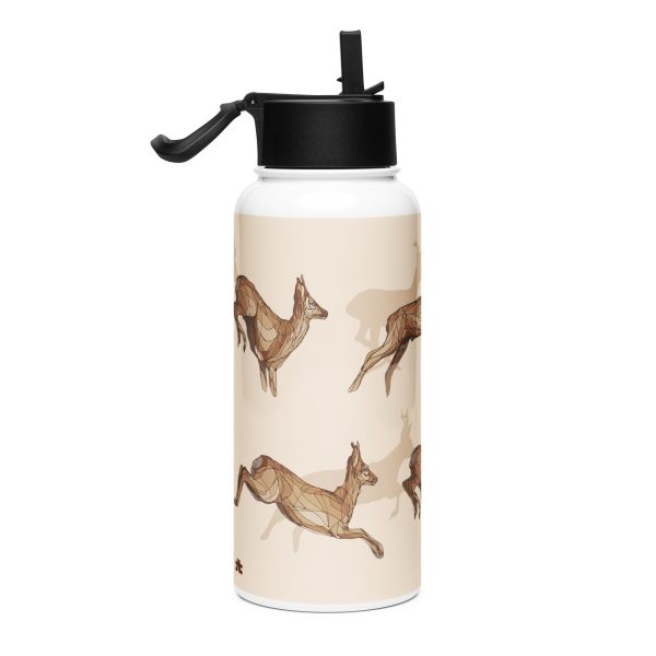 Stainless steel water bottle with a straw lid: Corzos de la Dehesa - Image 2