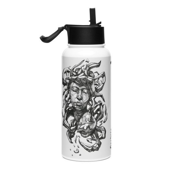 Stainless steel water bottle with a straw lid: Nourishing Ground - Image 2