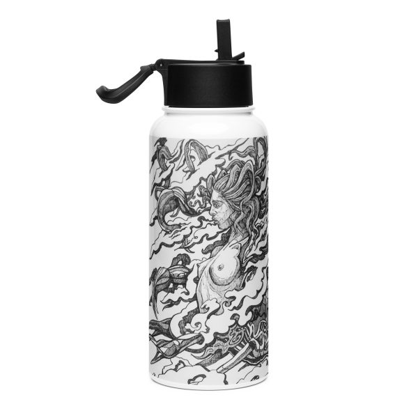 Stainless steel water bottle with a straw lid: Selket - Image 2