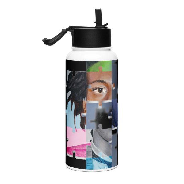 Stainless steel water bottle with a straw lid: Basquiat - Image 2