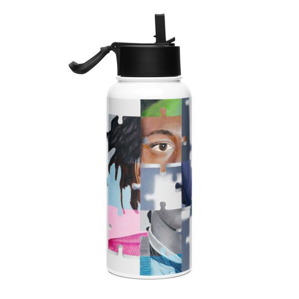 Stainless steel water bottle with a straw lid: Basquiat - Image 2