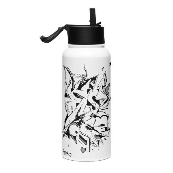 Stainless steel water bottle with a straw lid: Cluster - Image 2