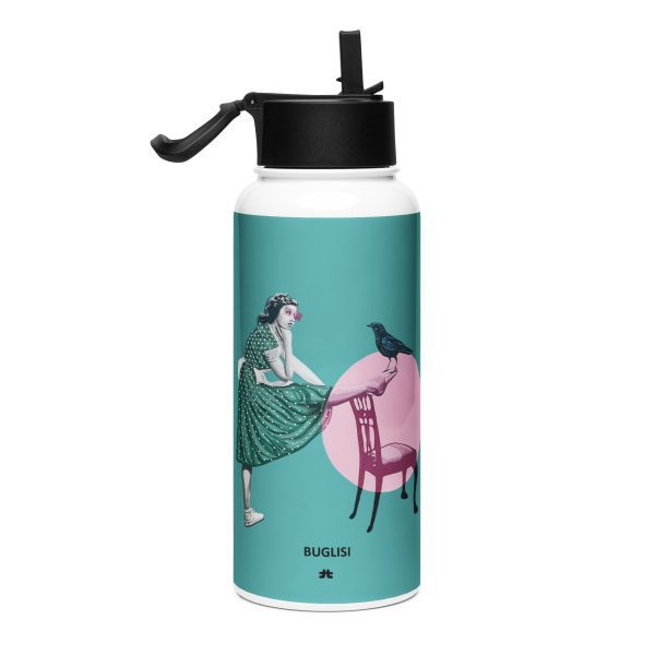 Stainless steel water bottle with a straw lid: L´eterna ilusione - Image 2