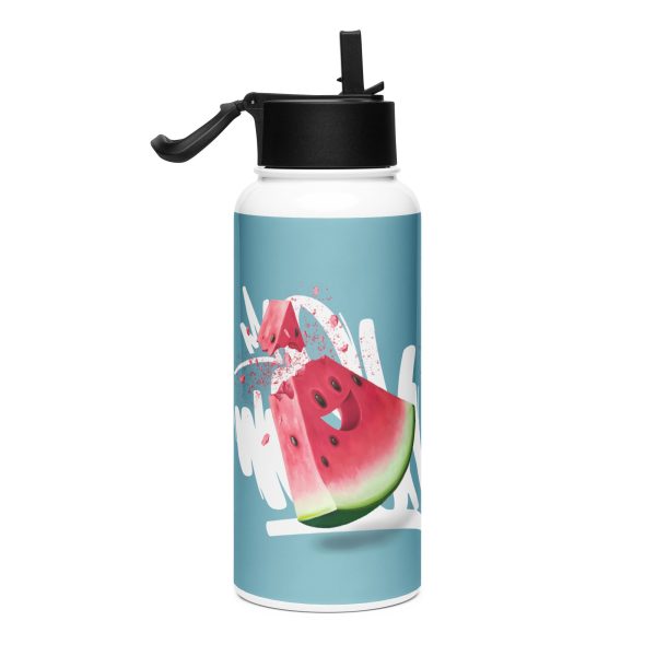 Stainless steel water bottle with a straw lid: Watermelon - Image 2