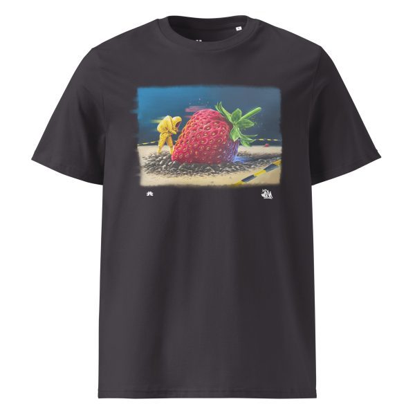 Unisex organic cotton t-shirt: Strawberry crash landing - Image 5