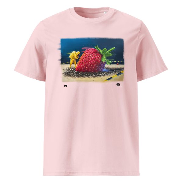 Unisex organic cotton t-shirt: Strawberry crash landing - Image 5