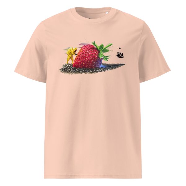 Unisex organic cotton t-shirt: Strawberry crash landing - Image 5
