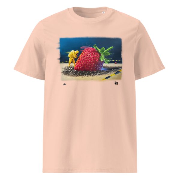 Unisex organic cotton t-shirt: Strawberry crash landing - Image 4