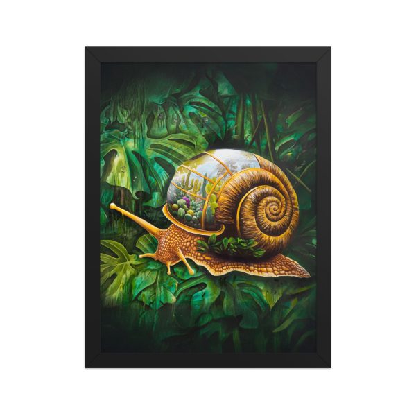 Framed matte paper poster: Snail Cactus