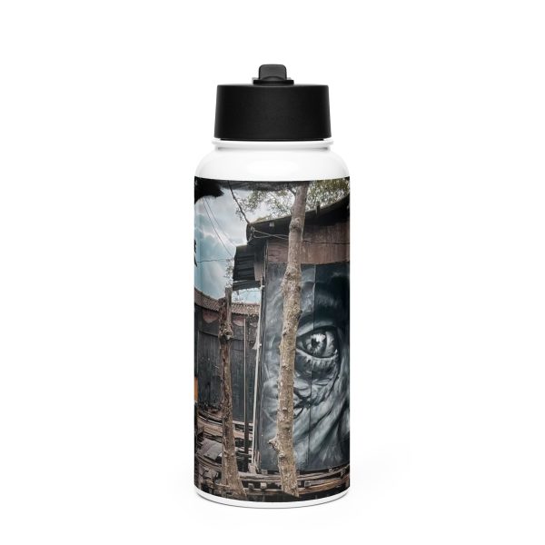 Stainless steel water bottle with a straw lid: Palafitas - Image 3
