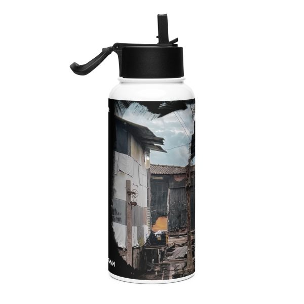 Stainless steel water bottle with a straw lid: Palafitas - Image 2
