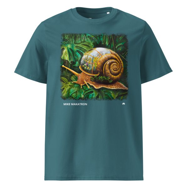 Unisex organic cotton t-shirt: Snail Cactus - Image 6
