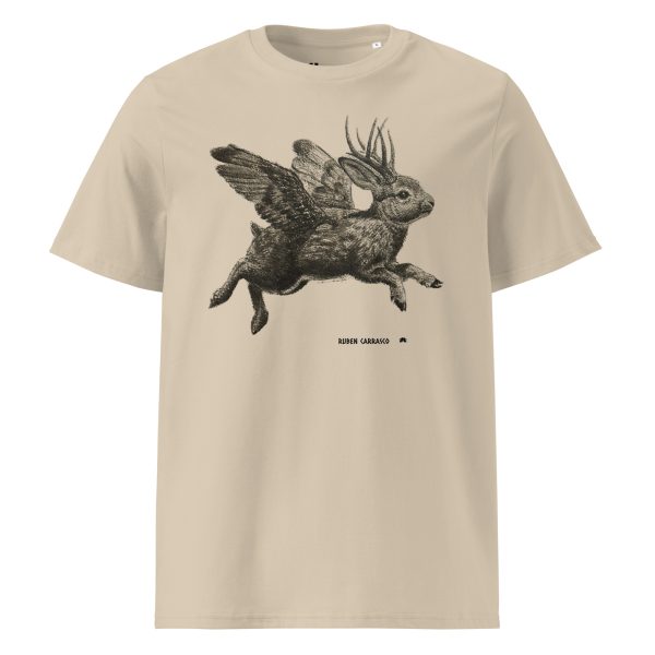 Unisex organic cotton t-shirt: Jackalope Forest
