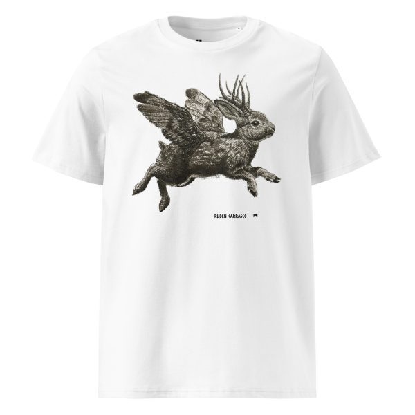 Unisex organic cotton t-shirt: Jackalope Forest - Image 4