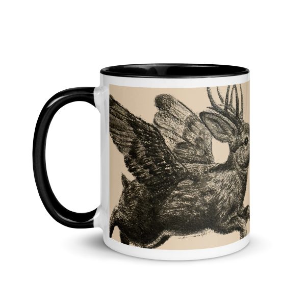 Mug with Color Inside: Jackalope Forest