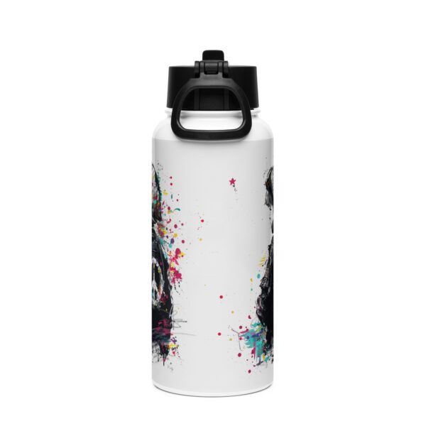 Stainless steel water bottle with a straw lid: Soldat de la Paix - Image 3