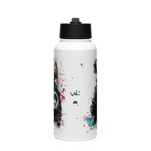 Stainless steel water bottle with a straw lid: Soldat de la Paix - Image 4