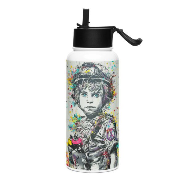 Stainless steel water bottle with a straw lid: Soldat de la Couleur l