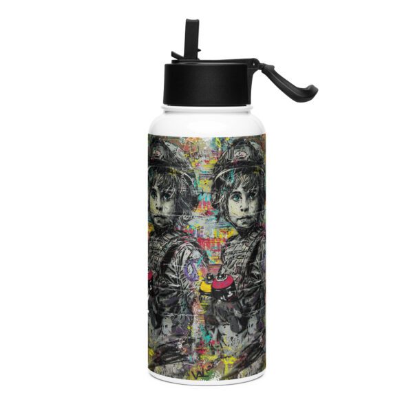 Stainless steel water bottle with a straw lid: Soldat de la Couleur l