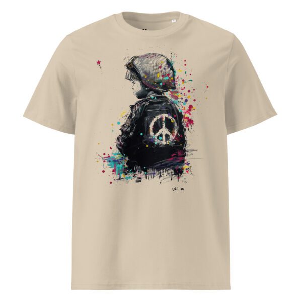 Unisex organic cotton t-shirt: Soldat de la Paix - Image 3