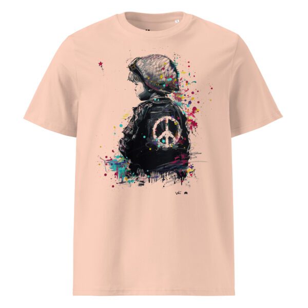 Unisex organic cotton t-shirt: Soldat de la Paix - Image 4