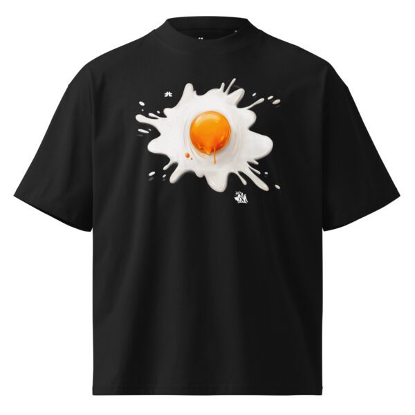 Unisex organic oversized high neck t-shirt: Le eggsplosions - Image 2