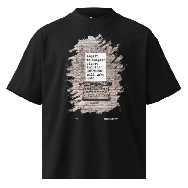 Unisex organic oversized high neck t-shirt: Aspire to inspire - Image 2