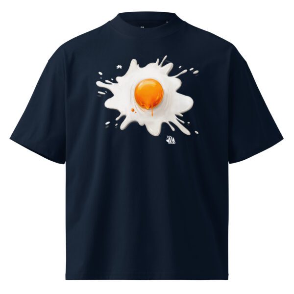 Unisex organic oversized high neck t-shirt: Le eggsplosions