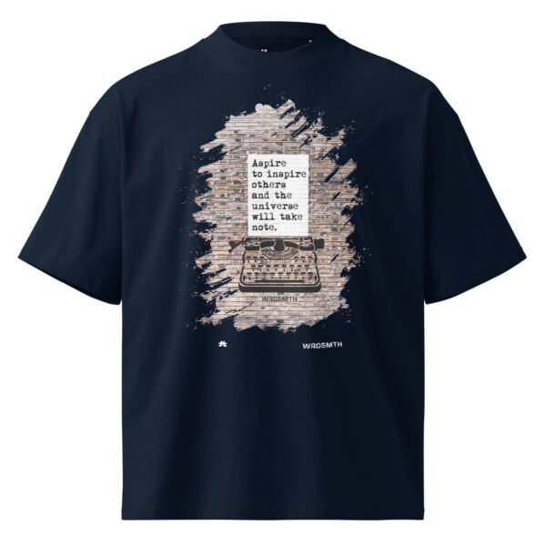 Unisex organic oversized high neck t-shirt: Aspire to inspire