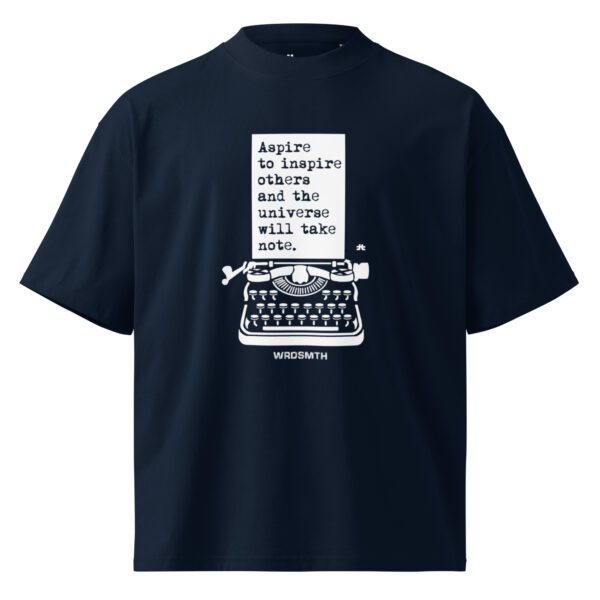Unisex organic oversized high neck t-shirt: Aspire to inspire - Image 2