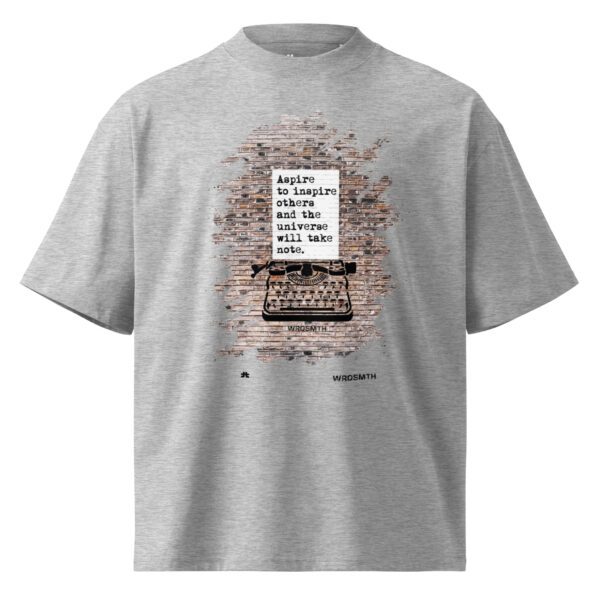 Unisex organic oversized high neck t-shirt: Aspire to inspire