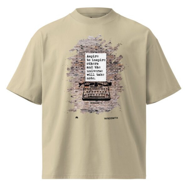 Unisex organic oversized high neck t-shirt: Aspire to inspire - Image 2