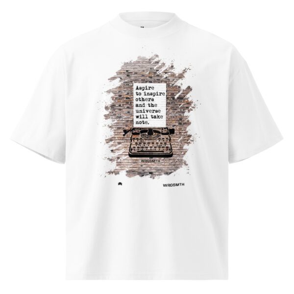 Unisex organic oversized high neck t-shirt: Aspire to inspire - Image 3
