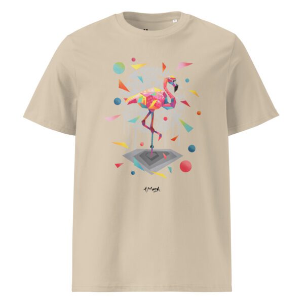 Unisex organic cotton t-shirt: Pink flamingo - Image 2