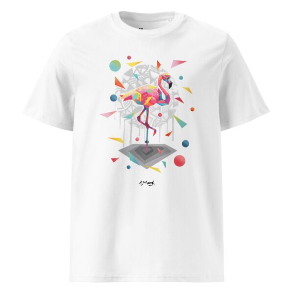 Unisex organic cotton t-shirt: Pink flamingo - Image 3