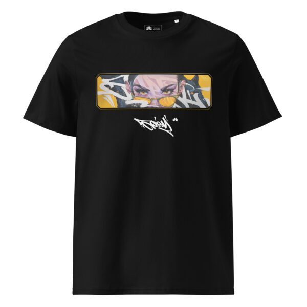 Unisex organic ribbed neck t-shirt: Wolves at home