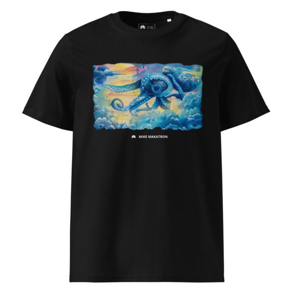 Unisex organic ribbed neck t-shirt: Octopus Clouds