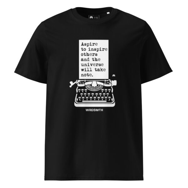 Unisex organic ribbed neck t-shirt: Aspire to Inspire (dark)