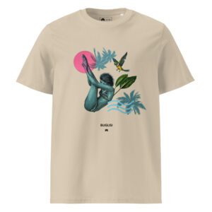 Unisex organic ribbed neck t-shirt: Pink like the Sun